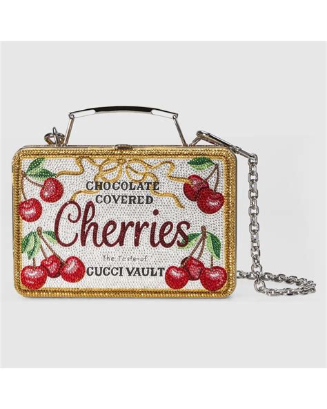 cherry lunch box clutch gucci|Gucci mini clutch.